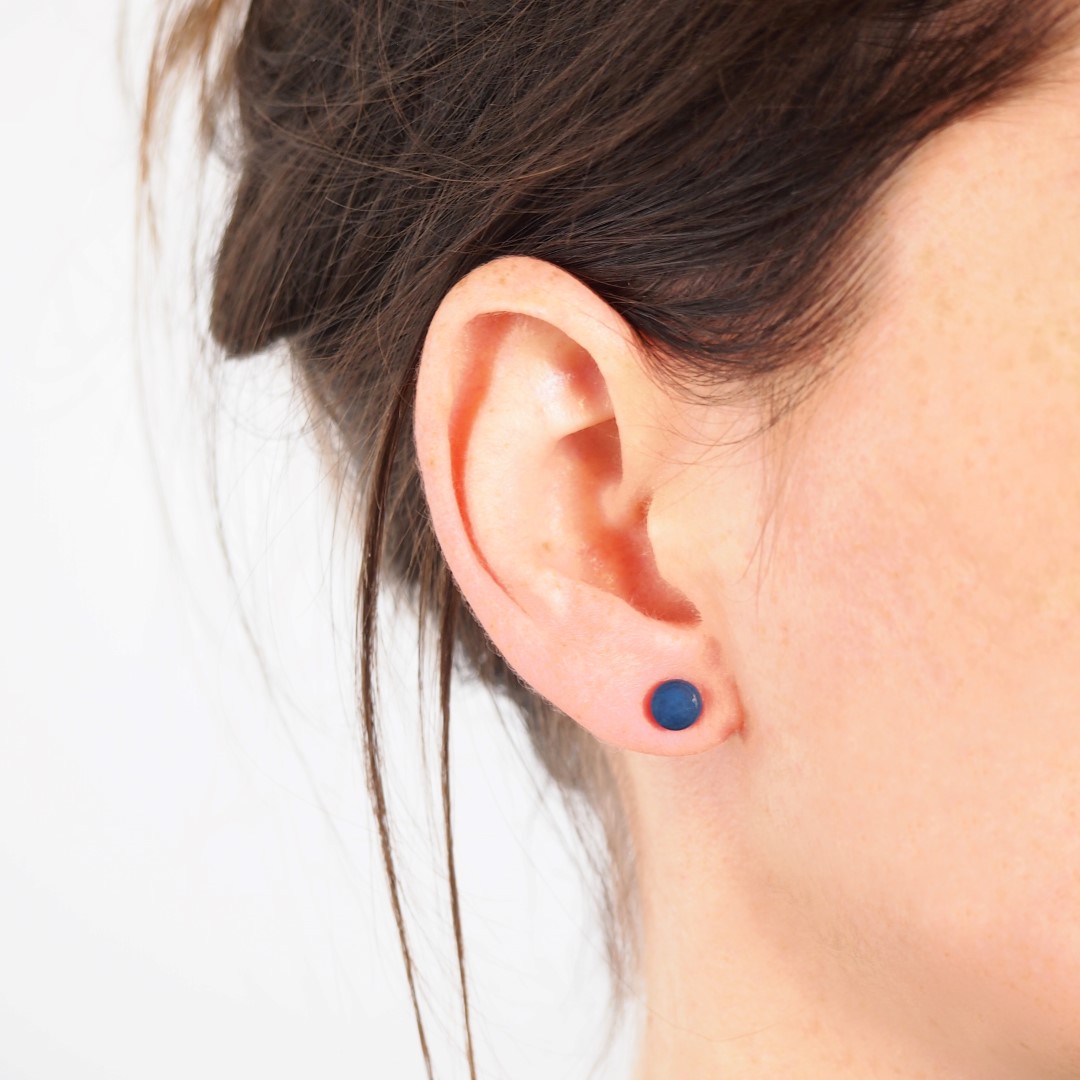 Boucles d′oreilles COLIBRI bleu faits main éthique