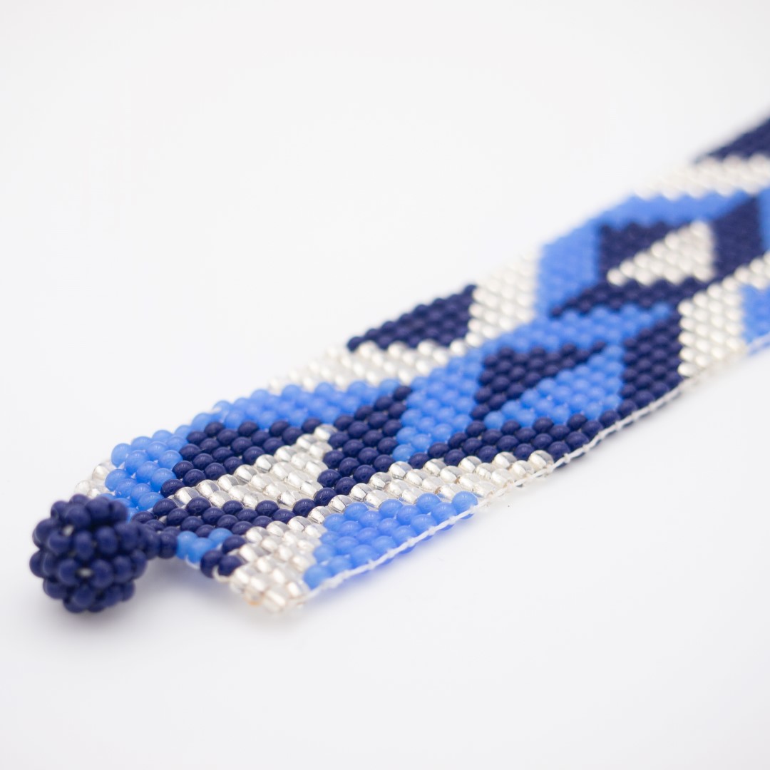Bracelet perles Bramita V fait main | Bleu - Argent