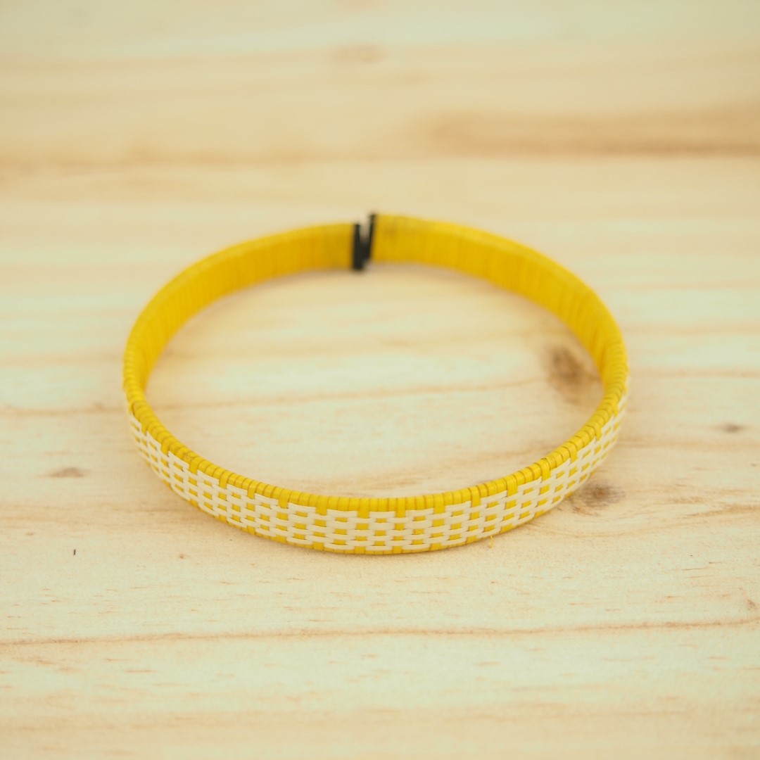 Bracelet fibre naturelle FUMAREL 5D éthique fait main jaune