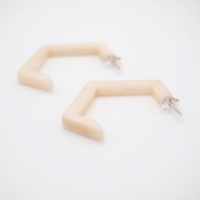 Boucles d’oreilles en ivoire végétal Profil XL faites main | Blanches