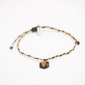 Bracelets fins réglables en calebasse séchée Toty | Hexagone Noir