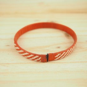 Bracelet fibre naturelle FUMAREL 5A éthique fait main rouge