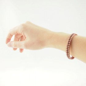 Bracelet fibre naturelle FUMAREL rouge éthique fait main 5F
