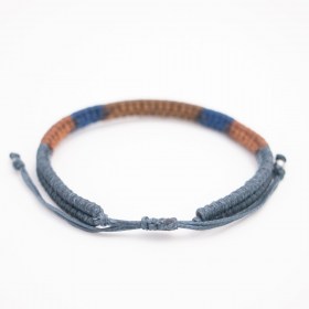 Bracelet mixte Compas fait-main | Marron - Bleu - Gris