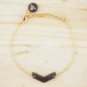 Bracelet en ivoire végétal plaqué or - Rubi Fle gris fait main